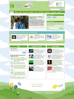 image of wonderbaby website